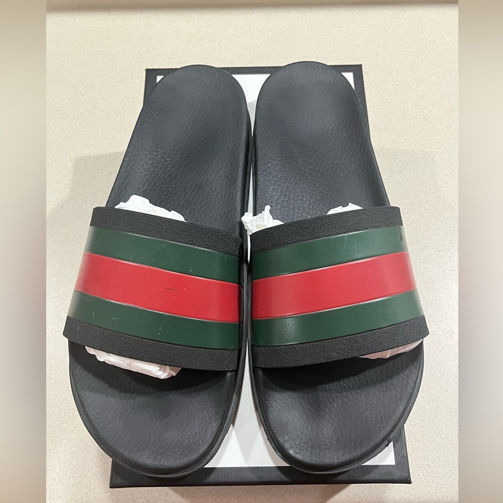 Gucci Web Slide Sandals (Black)